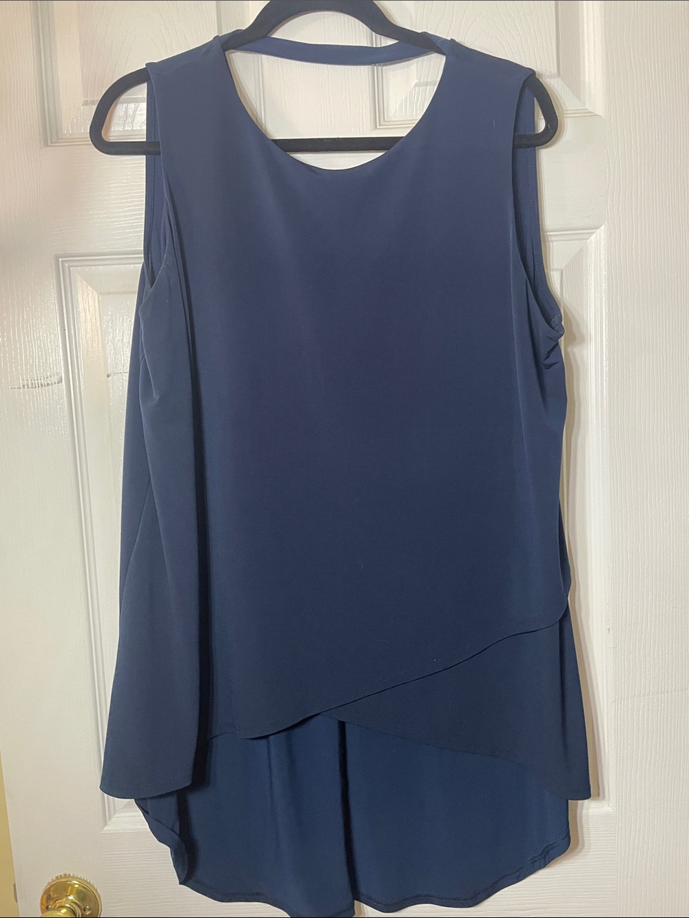 Express Navy Sleeveless Tunic Top Hi-Low hem